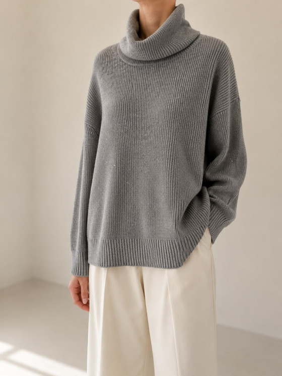 Oversized turtleneck sweater