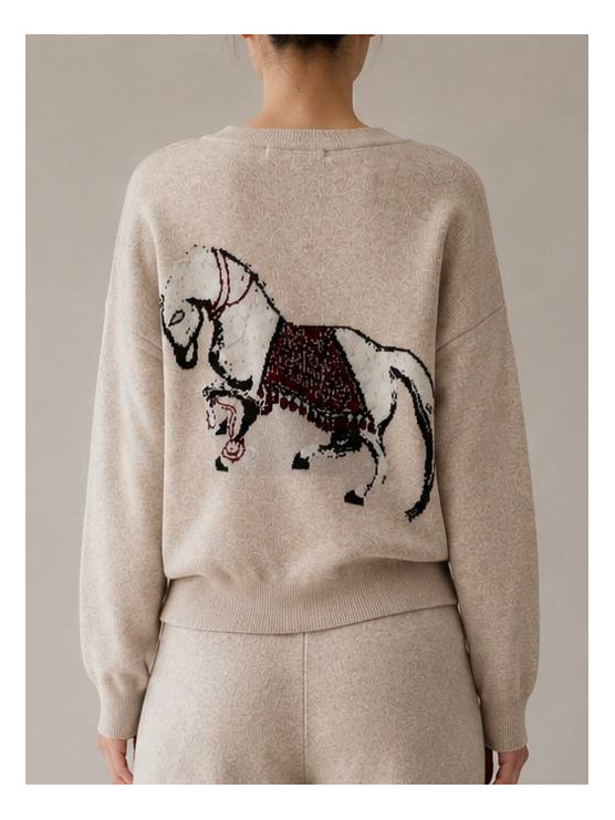 Set cardigan e pantaloni con cavallo
