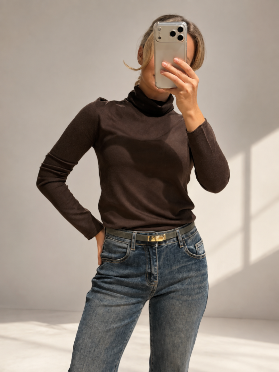 Maglia dolcevita a maniche lunghe