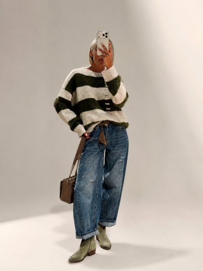 Pullover oversize a righe