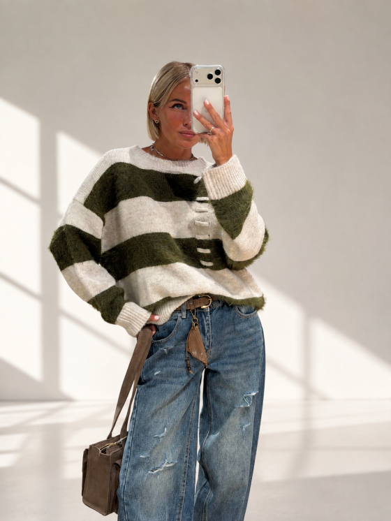 Pullover oversize a righe