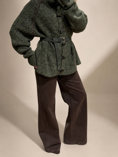 Oversized cardigan with toggle buttons