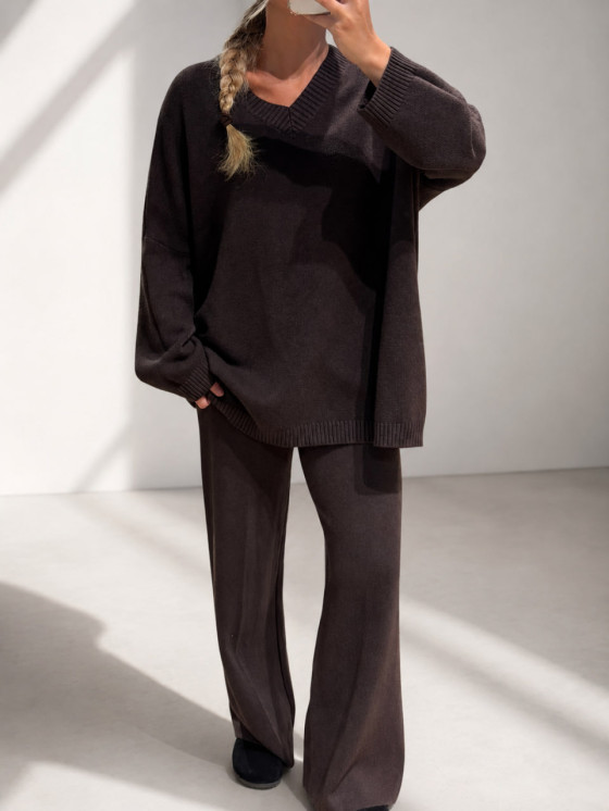 Pullover oversize con scollo a v