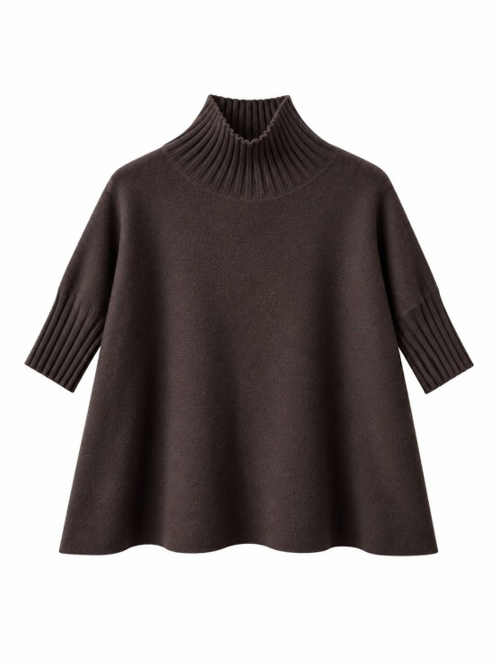 Oversized funnel neck pullover