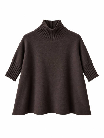 Oversized funnel neck pullover