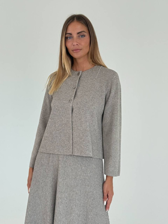 Round neck button cardigan