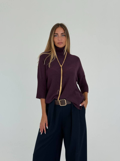 Pullover oversize con collo a cratere