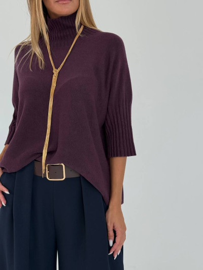 Pullover oversize con collo a cratere