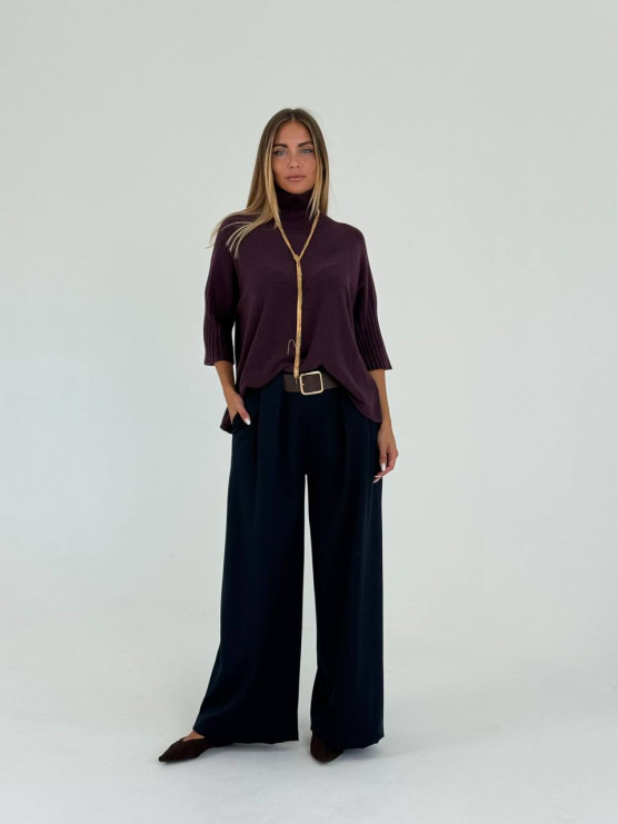 Pullover oversize con collo a cratere