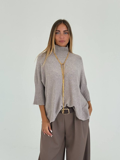Pullover oversize con collo a cratere