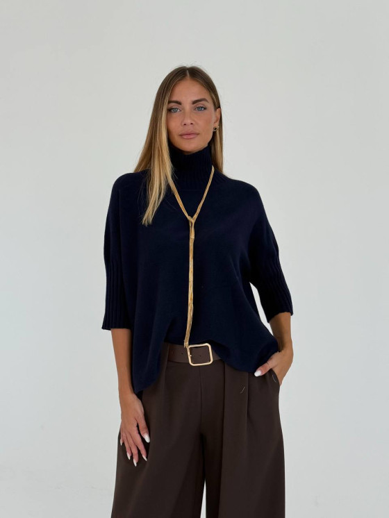 Pullover oversize con collo a cratere