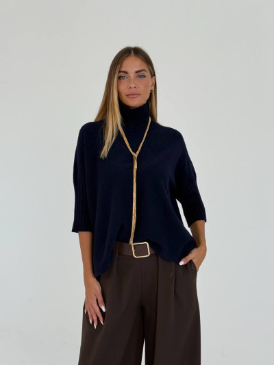 Pullover oversize con collo a cratere