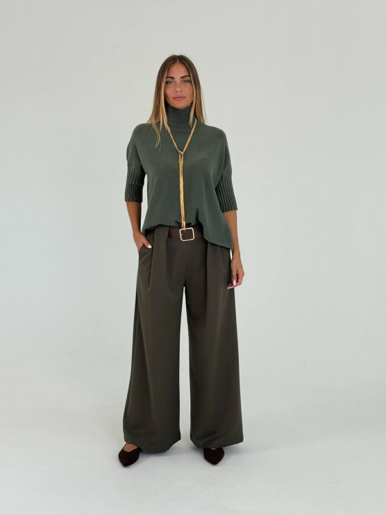 Pullover oversize con collo a cratere