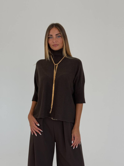 Pullover oversize con collo a cratere
