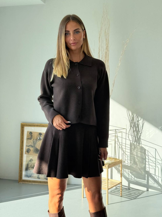 Cardigan in maglia con colletto