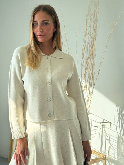 Cardigan in maglia con colletto