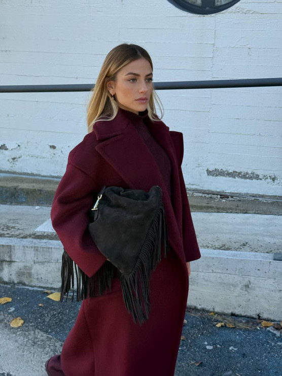 Cappotto oversize con rever classico