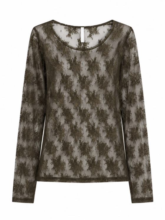 Longsleeve in pizzo floreale