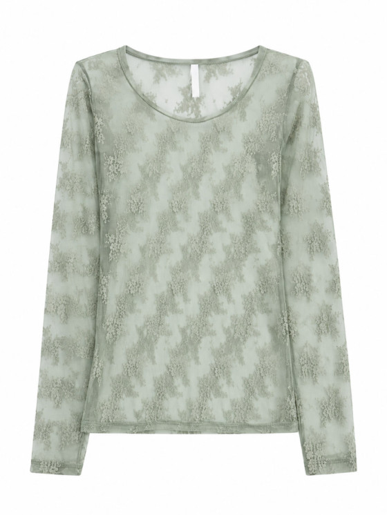 Longsleeve in pizzo floreale