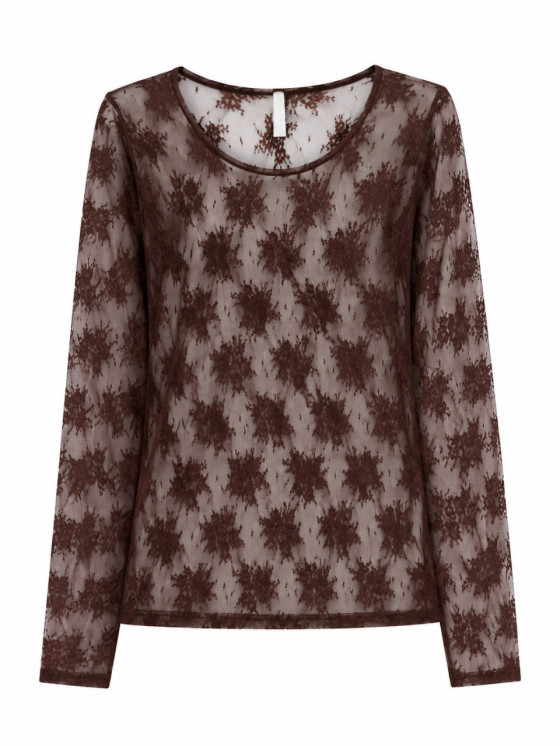 Longsleeve in pizzo floreale