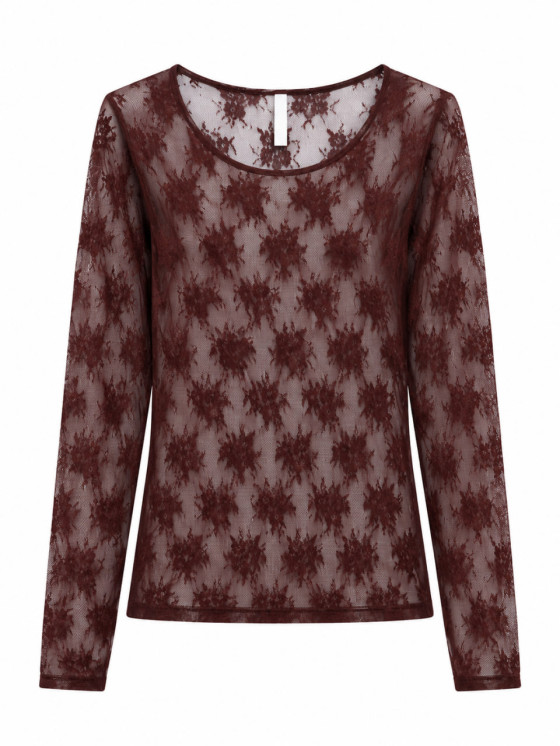 Longsleeve in pizzo floreale