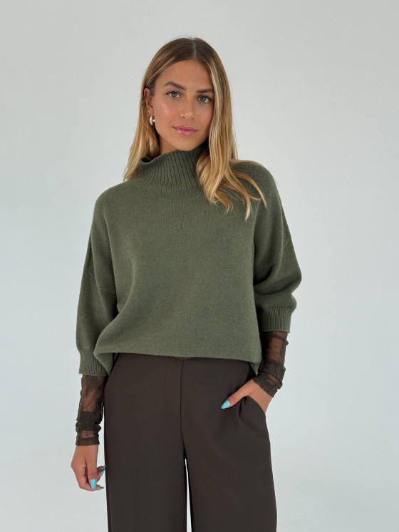 Oversized high-neck pullover