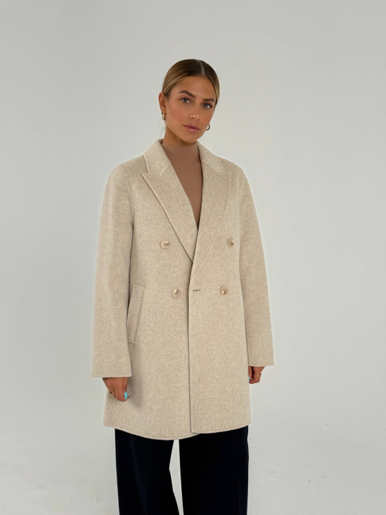 Cappotto doppiopetto in misto lana