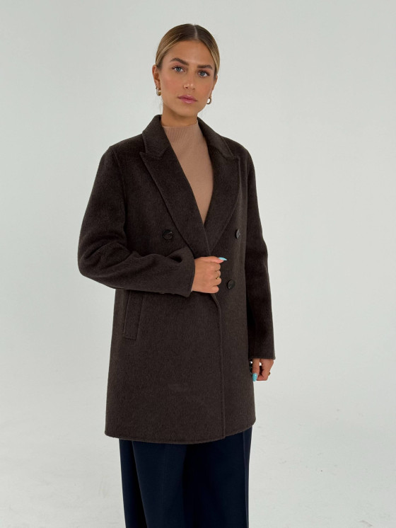 Cappotto doppiopetto in misto lana