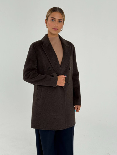 Cappotto doppiopetto in misto lana