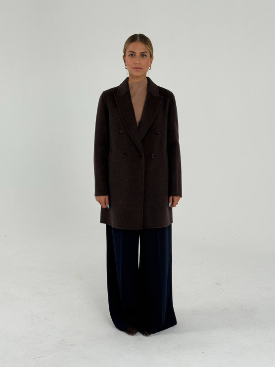 Cappotto doppiopetto in misto lana