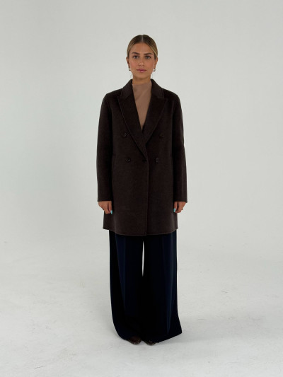 Cappotto doppiopetto in misto lana