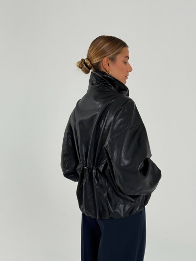 Giacca oversize effetto pelle