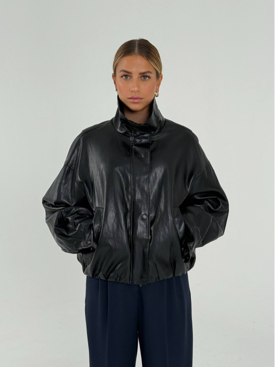Giacca oversize effetto pelle