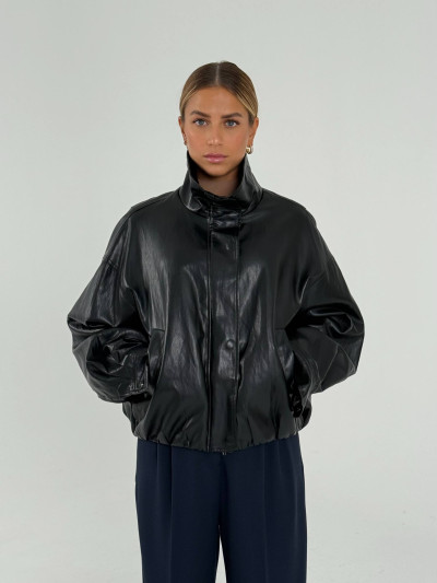 Giacca oversize effetto pelle