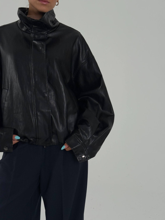 Giacca oversize effetto pelle