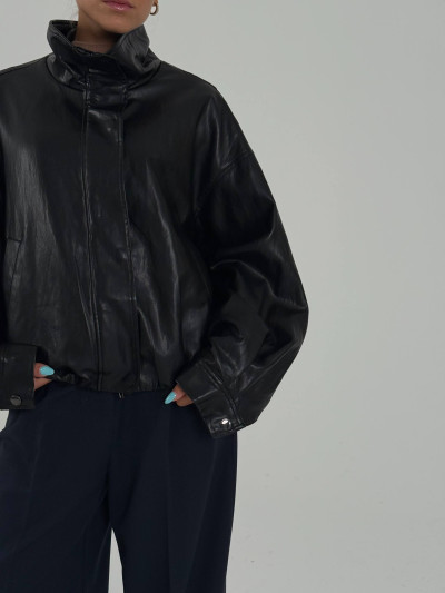 Giacca oversize effetto pelle