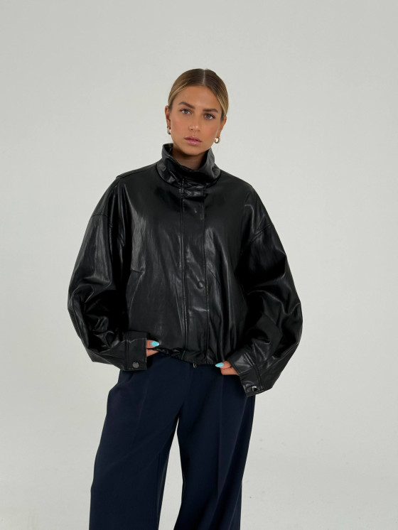 Giacca oversize effetto pelle