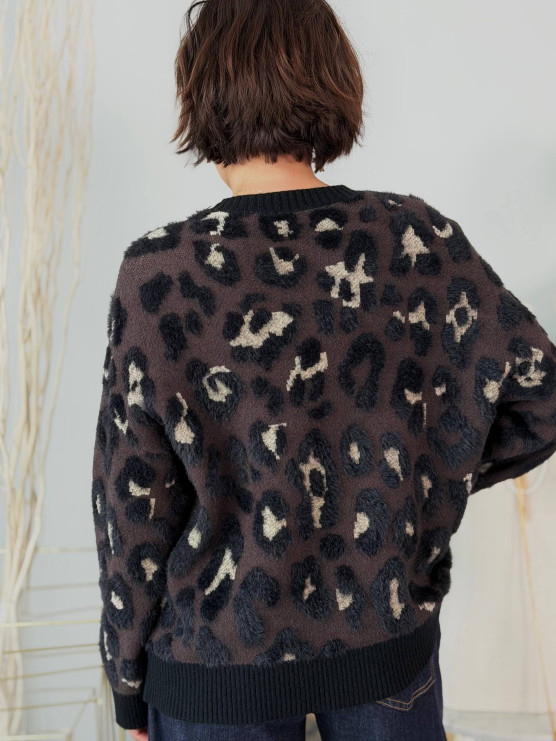 Pullover oversize animalier