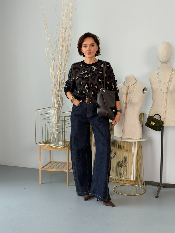 Jeans palazzo a vita alta