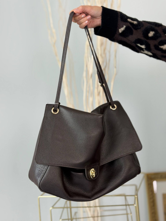 Genuine leather shopper bag