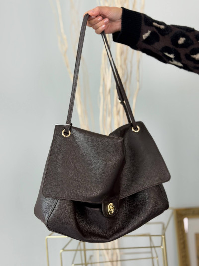 Genuine leather shopper bag