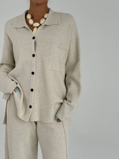 Cardigan camicia oversize in maglia