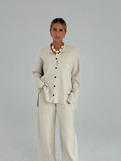 Cardigan camicia oversize in maglia