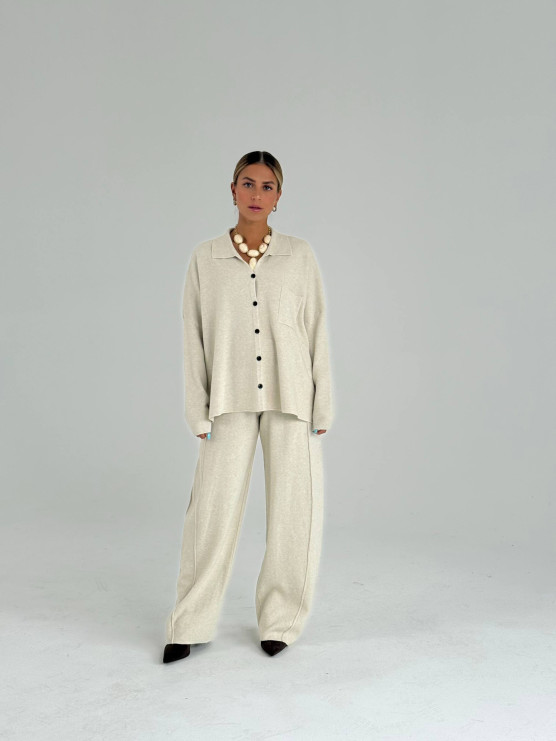 Cardigan camicia oversize in maglia
