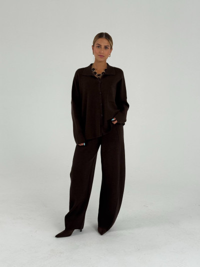 Cardigan camicia oversize in maglia