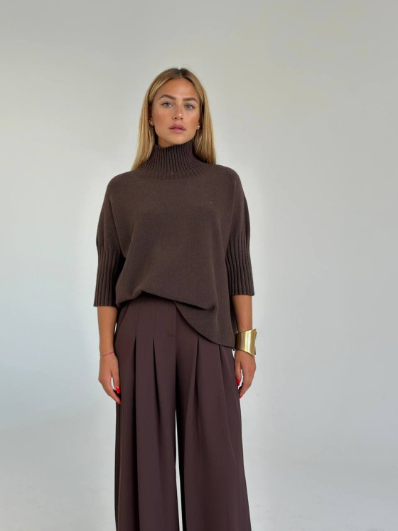 Pullover oversize con collo a cratere