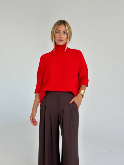 Pullover oversize con collo a cratere