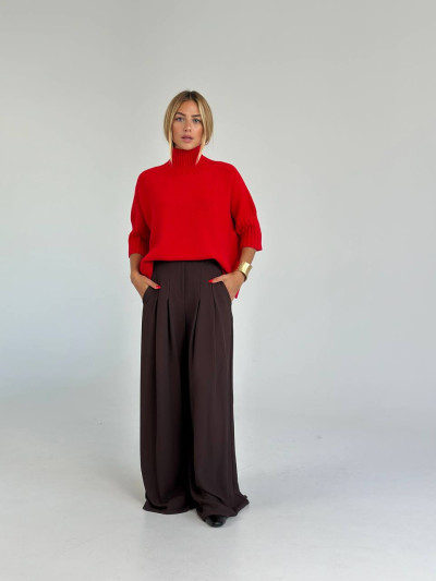 Oversized funnel neck pullover