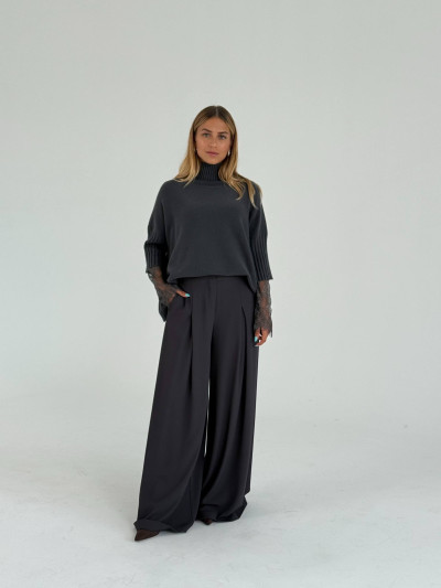 Oversized funnel neck pullover
