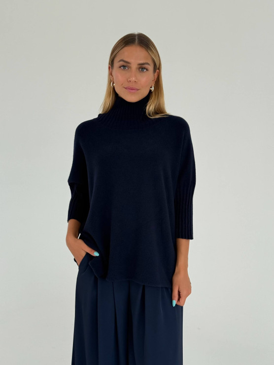 Pullover oversize con collo a cratere